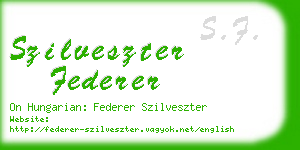 szilveszter federer business card